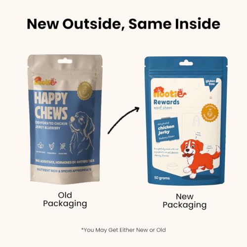 Image of Nootie Happy Chews - Dehydrated Chicken Jerky Blueberry Dog Treats (50g) | All-Natural, Grain-Free Protein Snack