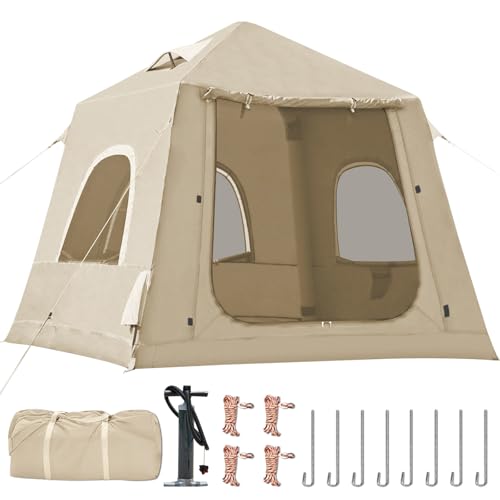 2-3 Person Inflatable Glamping Tent,Easy Set up with Hand...