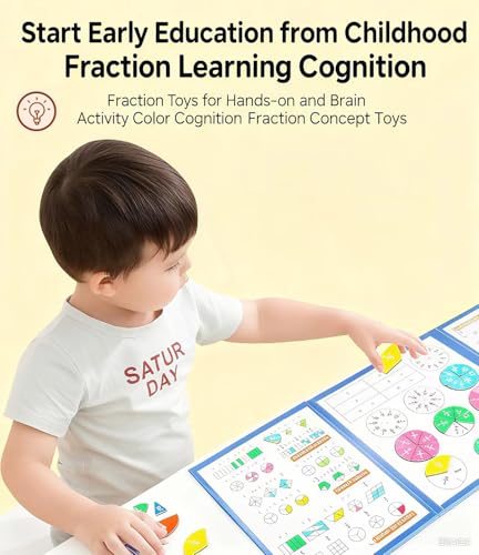 Image of Magnetic Fraction Educational Puzzle,Magnetic Fraction Tiles & Fraction Circles,Math Manipulatives for Elementary School, Montessori Fraction Manipulatives Learning Toys for Kids