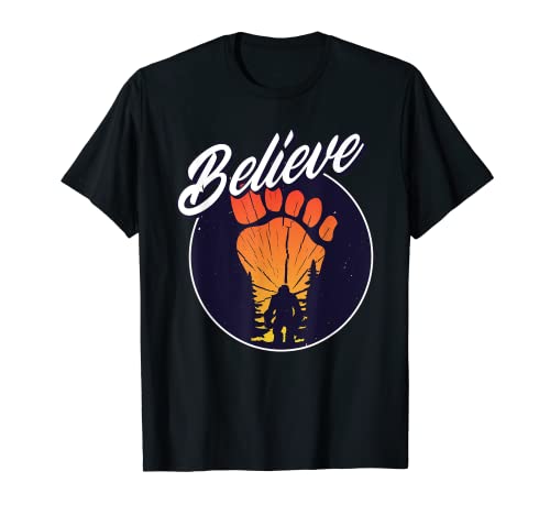 Divertido Bigfoot Sasquatch Yeti Believe Camiseta