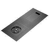 Schwarze püle mit Glasspüler, Unterbauspüle aus Edelstahl, 23,6 x 10,2 Zoll großes Einzelbecken, für Küche, Restaurant, Bar, Café