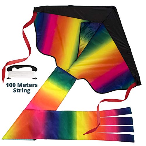 image for RAINBOW DELTA KITE FOR KIDS | Get your Kids Outdoors with this Easy Fl