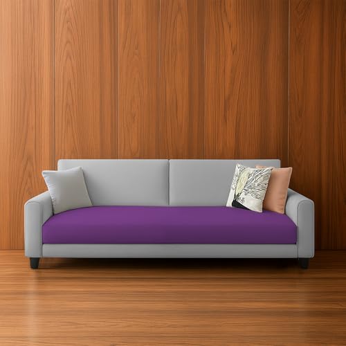 Image of Kathleen 3 Seater Sofa Set for Living Room - Foldable Convertible Couch Furniture for Home, Office or Guest Use, Modern Designer Stylish Comfortable (Purple Grey)