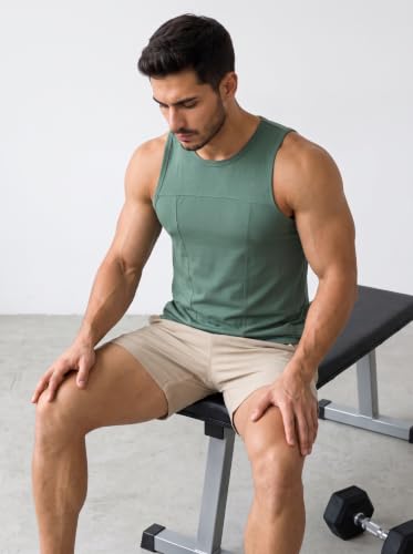 Image of CHKOKKO Men's Workout Gym T-Shirt Lightweight Sleeveless T-Shirt