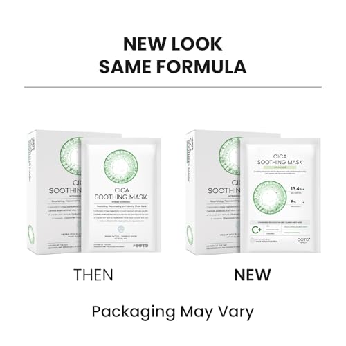 Image of #OOTD Cica Calming Sheet Mask for Sensitive Irritated Skin, Soothing & Moisturizing Korean Face Mask, EVE Vegan, Chamomile, Hyaluronic Acid (10-Count)