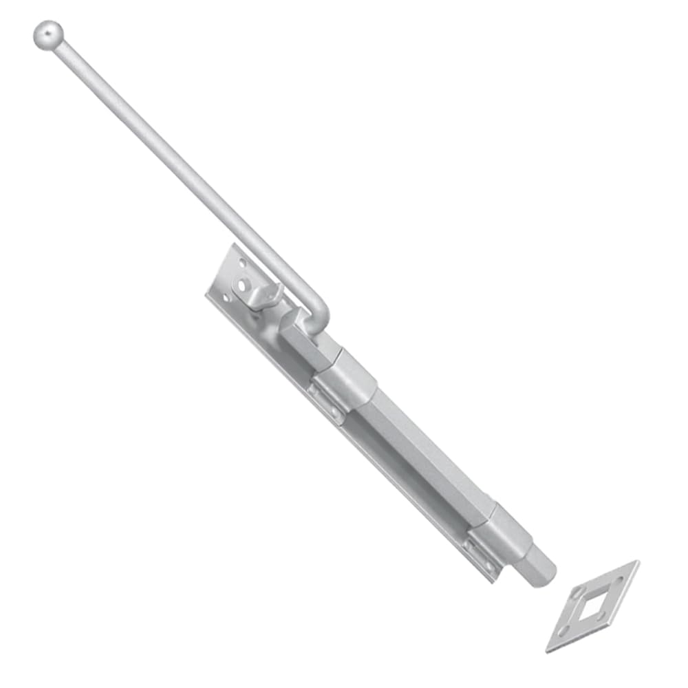 SCORPIO HARDWARE® Garage Gate Drop Bolt, Bow Handle Bolt, Monkey Tail Bolt, Garage Bolt with Closed Keep, Cane Type to Secure Large Gates (Galvanised, Monkey Tail Bolt - 24")