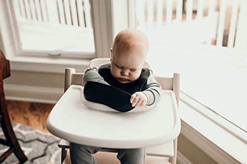 Three Little Tots Modern Silicone Baby Bib – Adjustable Fit Waterproof Catch Bibs (2