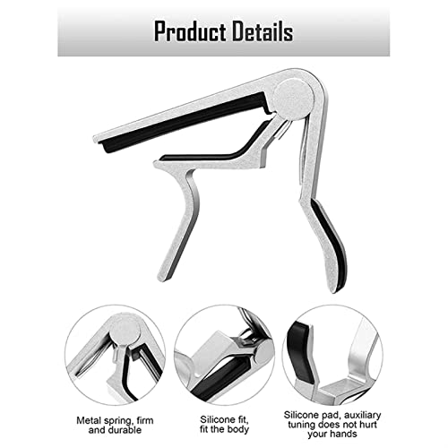 FEIFCWE 8 Pièces Guitare Capo Guitare Accessoires Capo Metal Guitare Universelle Guitare Électrique Capo for Instrument… - Les Beatles, Paul McCartney, John Lennon, RIngo Starr, George Harrison FEIFCWE 8 Pièces Guitare Capo Guitare Accessoires Capo Metal Guitare Universelle Guitare Électrique Capo for Instrument… – Image 7
