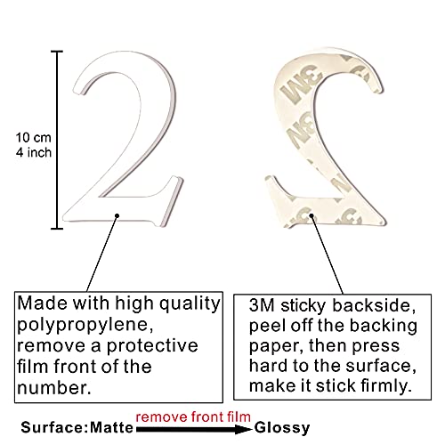 20 Pack House Address Numbers 4" Mailbox Numbers Personalized Address Signs For House Home Hotel Office Garden Restaurant Decorative Address Plaque(White Numbers) #TOP2