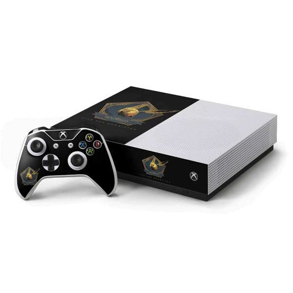 Skinit Decal Gaming Skin Compatible with Xbox One S All-Digital Edition Bundle - Officially Licensed Warner Bros Hogwarts Legacy Golden Snitch Design