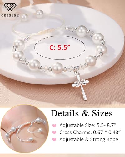 Image of Infinity Cross Bracelet for Girls Baptism First Communion Easter Confirmation Birthday Christmas Gifts