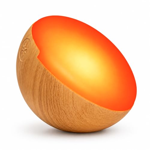 LXSINO Bernstein- und Rotlicht-Nachtlampe zur Schlafunterstützung Bernstein (1600 K) / Rot (625 nm) Ohne Blaulicht stufenlos dimmbar über 24 Stunden Laufzeit USB-C wiederaufladbar