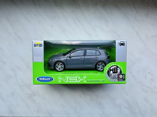DROMADER Welly VW Volkswagen Golf 8 VIII GTI 5-Door Grey 8th Generation From 2019 Approx. 1/34-1/39 Metal Model Car Die Cast New in Box - Image 2