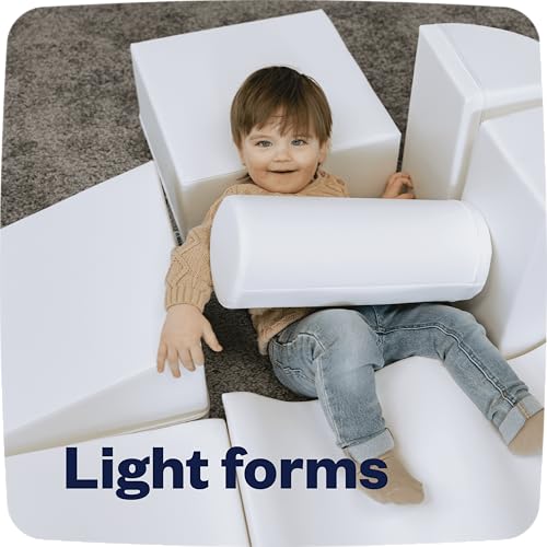 IGLU Soft Play Discoverer Set for Toddlers 1-3 Crawling and Climbing Indoor Foam Block Step and Slide Equipment Montessori Activity Toys 7 Shapes with Anti Slip (White, Regular) - Image 5