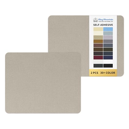 KING MOUNTAIN Canvas Repair Patch 9 x11 Inch 2 Pcs Self-Adhesive Waterproof Fabric Patch for Sofas, Tents, Furniture,Tote Bags, Car Seats (Grey2.0)