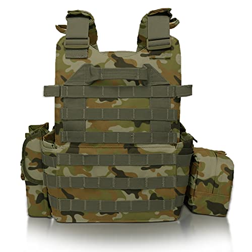 Dmaip Hunting Molle Tactical Vest Combat Security Training Tool Pouch Modoular Protective Durable Waistcoat For Outdoor Paintball Cs Game Airsoft Climbing Hiking (Acu) #TOP1