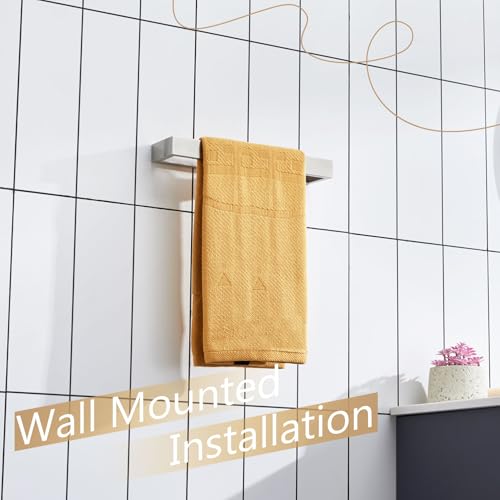 Image of KOKOSIRI Towel Bar Brushed Nickel Hand Towel Hanger Holder 12-Inch Kitchen Rack Stainless Steel for Bathroom Hardware Wall Mount, 1 Pack B4008BR-L12