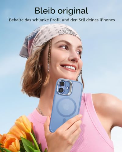 ESR Classic Hybrid für iPhone 17 Hülle mit Flex-Ständer, Matt Hellblau – Ansicht 9