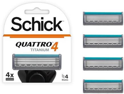 Schick Quattro Cartridges, Titanium, 4 ct.