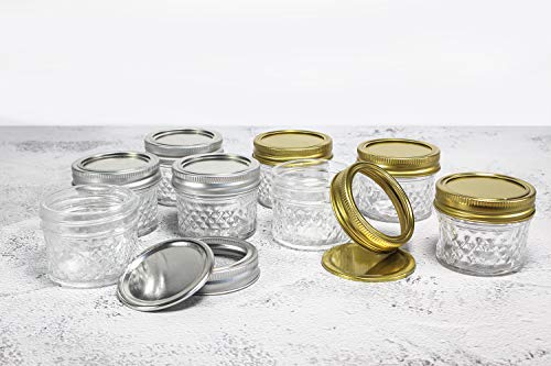 Mason Jars Canning Jars, 4 OZ Jelly Jars With Regular Lids and Bands, Ideal for Jam, Honey, Wedding Favors, Shower Favors, Baby Foods, DIY Magnetic Spice Jars, 40 PACK By SPANLA - Thumbnail 5