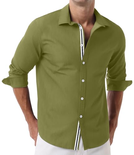 Sailwind Men's Casual Button Down Long Sleeve Shirt Untucked Business Dress Shirts2