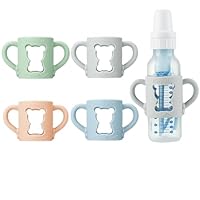 PandaEar 4er Pack Silikon Babyflaschen-Griffe, kompatibel mit Dr. Brown’s 250 ml/8 oz Schmale Babyflaschen, Ergonomische Flaschenhalter für Babys, BPA-frei