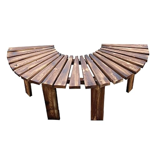 Banc d'extérieur en bois de jardin demi-rond pour terrasse et patio