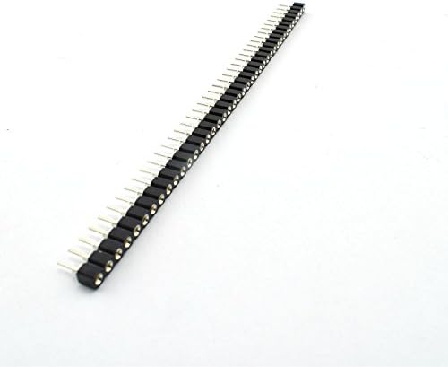 ZYAMY 10pcs 2.54mm 40Pin Round Female Socket Pin Header Strip 1x40P Single Row Straight Female/Male Socket/Pin Header Strip Connector Black