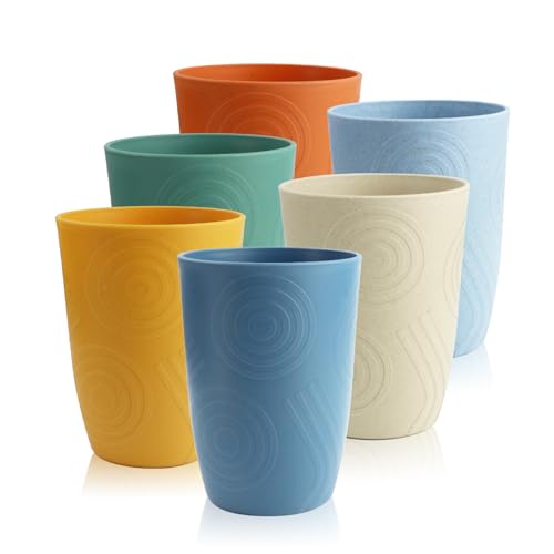 BUSOKIP 12 oz Wheat Straw Cups Set of 6