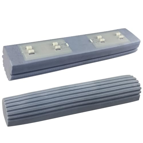 Image of Primeway PVA Butterfly Mop Replacement Refill | 28cm Extremely Absorbent High Density Pad | Easy to Change Without Tools | Pack of 2 Pcs | Grey