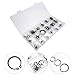 Beaupretty 225pcs Carbon Steel C-Shape Snap Retaining Rings External Snap Rings Shaft Snap Clips Assortment Kit for Industrial Shaft Locking and Mechanical Assembly