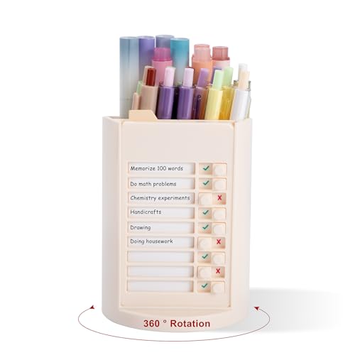 ZLLkeji Portalápices Giratorio Escritorio Con Lista De Tareas Organizador Escritorio Cajones Plastico Portalápices Infantil Escritorio para Oficina, Hogar, Escuela Beige ZLLkeji Portalápices Giratorio Escritorio Con Lista De Tareas Organizador Escritorio Cajones Plastico Portalápices Infantil Escritorio para Oficina, Hogar, Escuela Beige