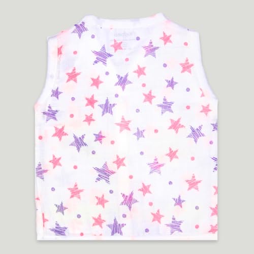 Image of Kidbea Organic Cotton Muslin Button Jabla | White Jhabla | for Boys & Girls | Summer Wear Jabala | Comfortable Baby Products | Sleeveless Vest | Assorted Pack of 3