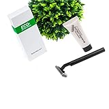 ECO Amenities Smooth Shave Disposable Razor with Cream, Individually Wrapped Paper Box, 100 Set per Case