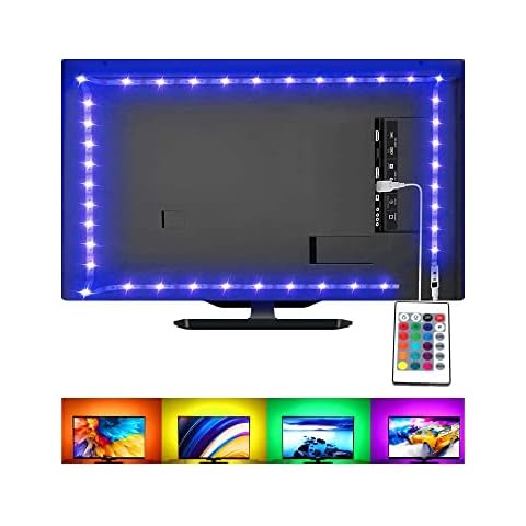 Tira LED USB para TV con control remoto y sincronización de música (4m) Cover