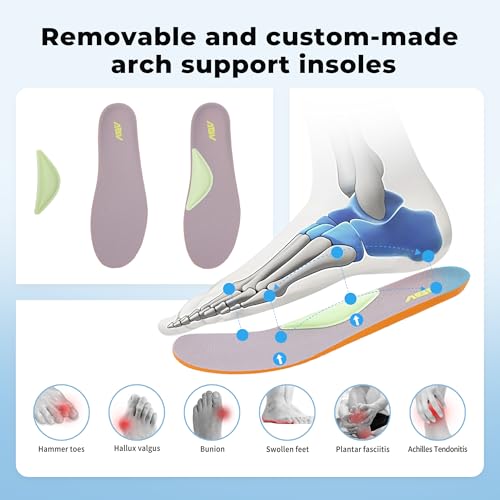 Image of QAUPPE Womens Walking Shoes with Arch Support Athletic Orthotic Sneakers for Women Foot Pain Relief