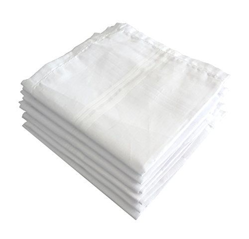 S4S 100% Cotton Premium Collection Handkerchiefs for Men (White_48CM X 48CM)