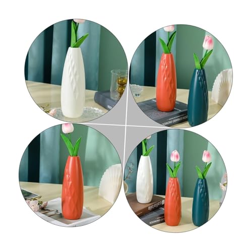 Jarrones para flores irrompibles juego de jarron decorativo blanco 6