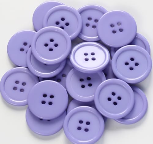 GANSSIA 1 Inch (25mm) Round Flatback Buttons for Garment Sewing Light Purple Color Button for Crafts Supplies DIY Pack of 50 pcs