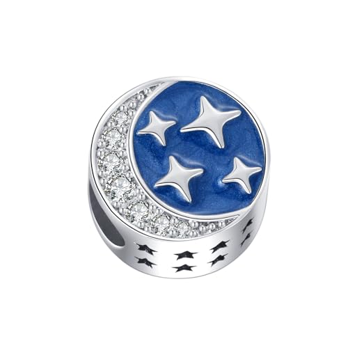 Image of Sparkling Lucky Star Charm Compatible Pandora Charm Bracelet Bead I Love You Gift for Women Pendant Jewelry