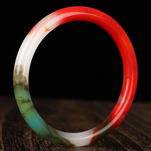 Bracelet en jade pour femme - Bijou bonne chance rond rouge Feng Shui