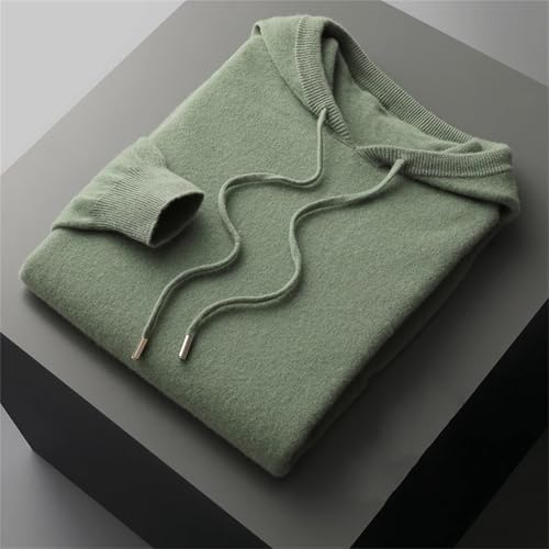 Men's Cashmere Hoodie Merino Wool Knitted Sweatshirt Winter Casual Large Top3