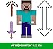 Mattel Minecraft Toys, Steve Action Figure with Enchanted Sword & Pickaxe Accessories, Collectible Toy in 3.25-inch Scale
