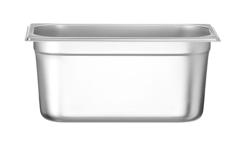 HENDI Bac Gastronorm GN 1/​3, Budget Line, résistance thermique -​40 °C à 250 °C, compatible four et bain-​marie, 5,​7L, 325x176x(H) 150mm, acier inoxydable