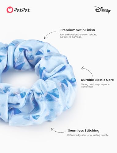 Image of Disney Frozen Scrunchies for Girls, 3PCS Satin Hair Ties & Ponytail Holders, Elsa Hair Accessories for Kids, No Damage No Crease Scrunchies, Birthday Gifts for Toddler Girls