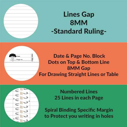 Image of amblitz Mega Spiral Notebook | 18 X 24 CM | B5 Size | School /College Students's Choice for Note Making | 70 GSM Thick White Paper | Diary Size | Personal & Office Use | (1000 Pages, RULED Notebook)
