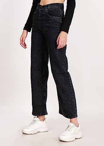 Image of High Waist Bell Bottom Women Denim Jeans |Regular Fit Casual Wear /Office Wear| Jeans with Front 5 Button| Comfy Stylish Trendy Bell Bottom