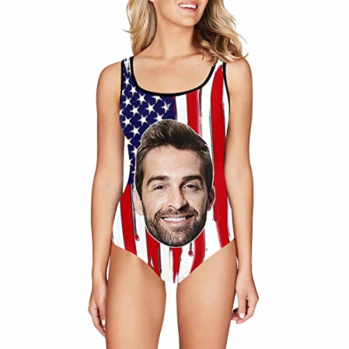 Custom Face Swimwear Women Swimsuit Personalized Face Slip Piece Bathing Suits
