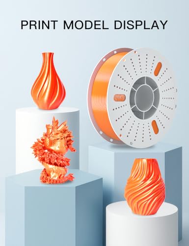 Image of PINBALL Silk PLA 3D Printer Filament 1.75mm Shiny Silk Dual Color Filament 3D Printing PLA Filament Dimensional Accuracy + /- 0.02mm 1 KG Silk Dual Color Golden-Red