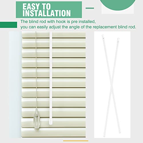 Bokon 2 Pieces Pvc Blind Wand White Vertical Blinds Rod Replacement Parts Blind Wand With Hook And Handle Blind Opener Stick Curtain Wand Tilt Rod For Windows Accessory (24 Inch) #TOP4